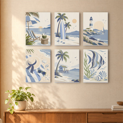 Serene Blue Beach Scenes mini paint by numbers – image 16