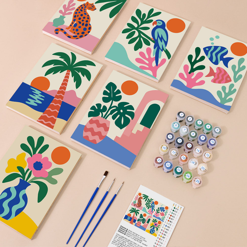 Bold Tropical Abstracts mini paint by numbers – image 1