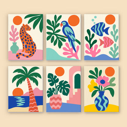 Bold Tropical Abstracts mini paint by numbers – image 8
