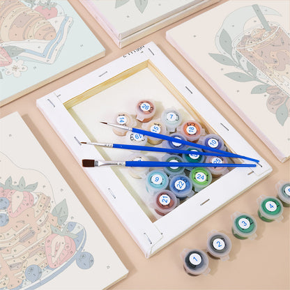 Matcha, Pancakes and Croissants mini paint by numbers – image 2