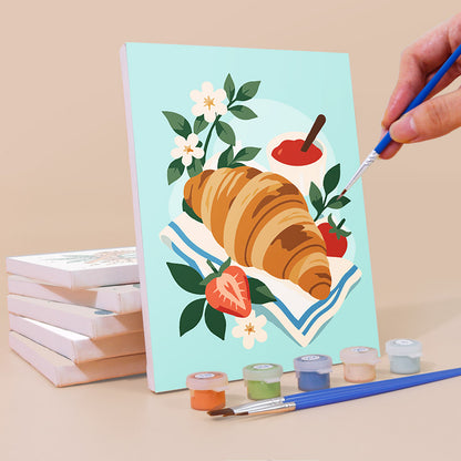 Matcha, Pancakes and Croissants mini paint by numbers – image 3