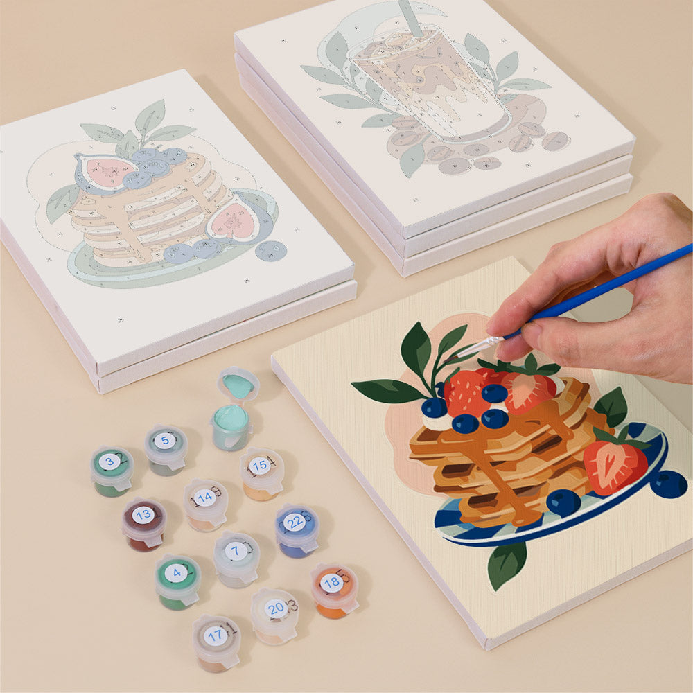 Matcha, Pancakes and Croissants mini paint by numbers – image 4