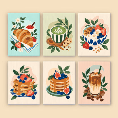 Matcha, Pancakes and Croissants mini paint by numbers – image 8