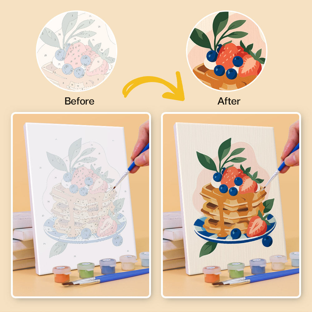 Matcha, Pancakes and Croissants mini paint by numbers – image 10