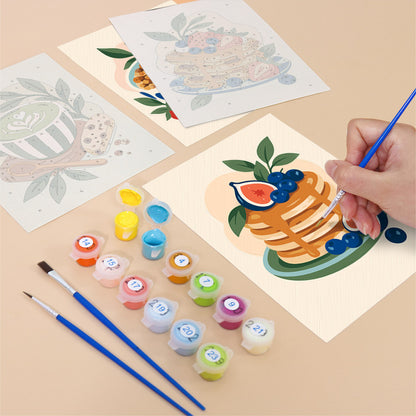 Matcha, Pancakes and Croissants mini paint by numbers – image 12