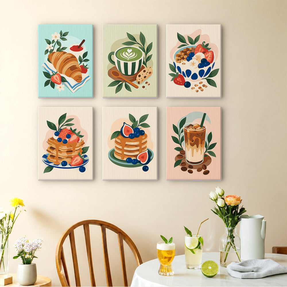 Matcha, Pancakes and Croissants mini paint by numbers – image 14