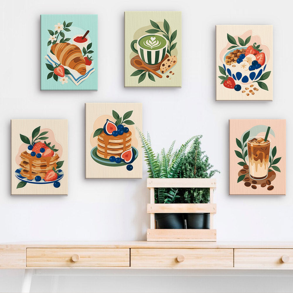 Matcha, Pancakes and Croissants mini paint by numbers – image 15