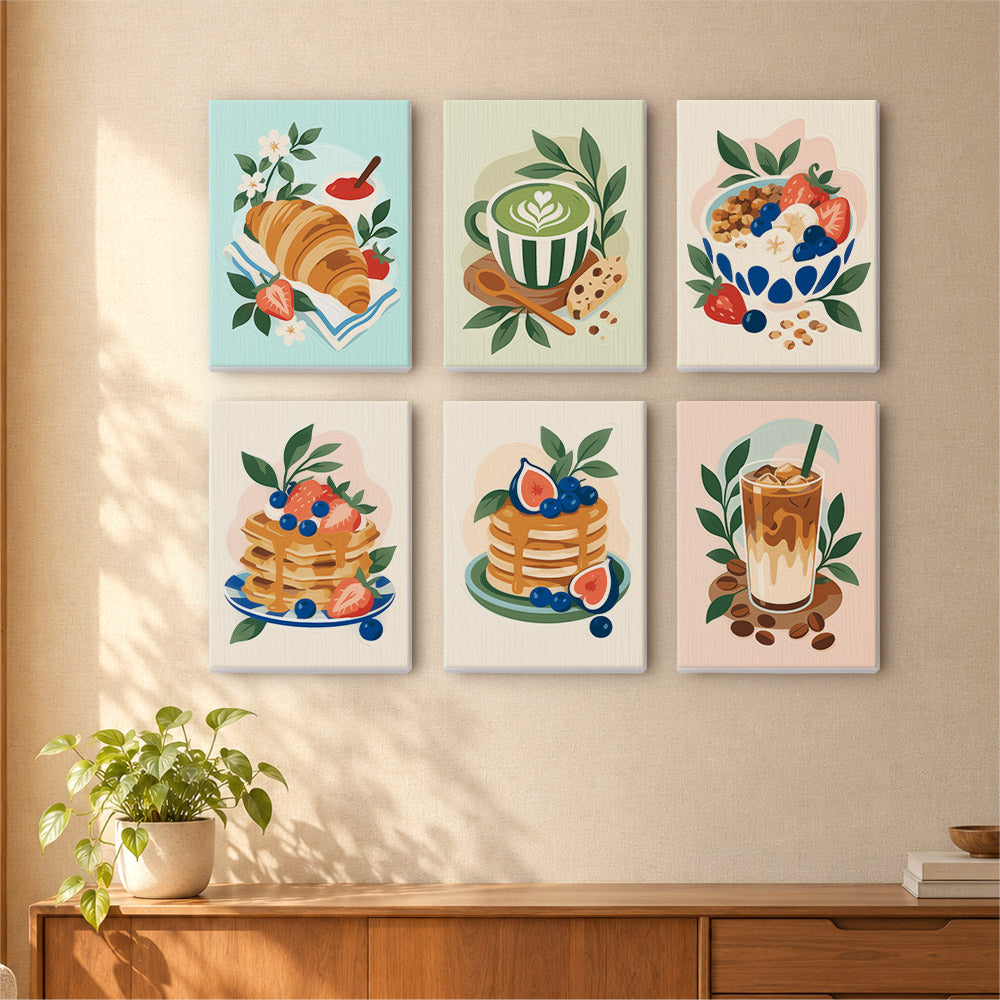 Matcha, Pancakes and Croissants mini paint by numbers – image 16