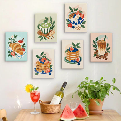 Matcha, Pancakes and Croissants mini paint by numbers – image 17