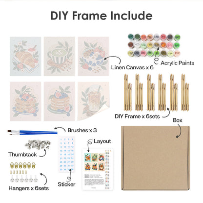 Matcha, Pancakes and Croissants mini paint by numbers – image 18
