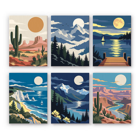Moonlit Landscapes mini paint by numbers – image 7