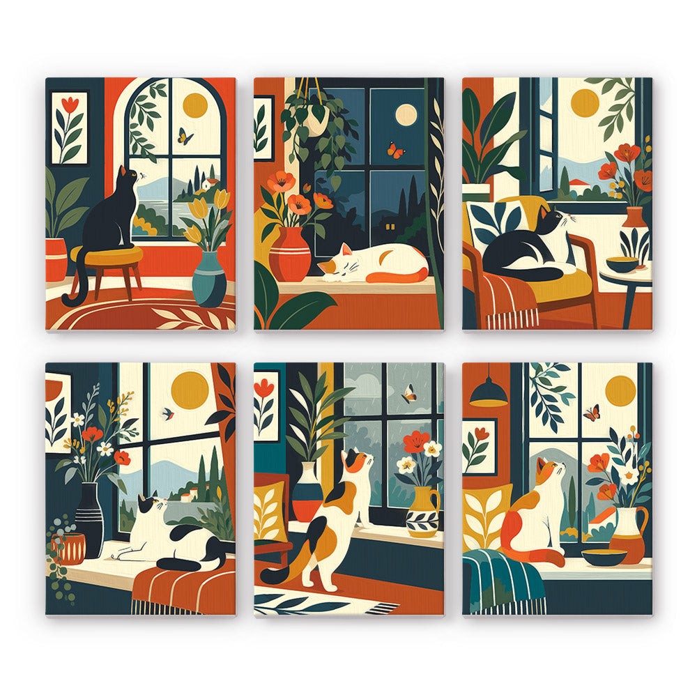 Cats by the Window mini paint by numbers – image 7