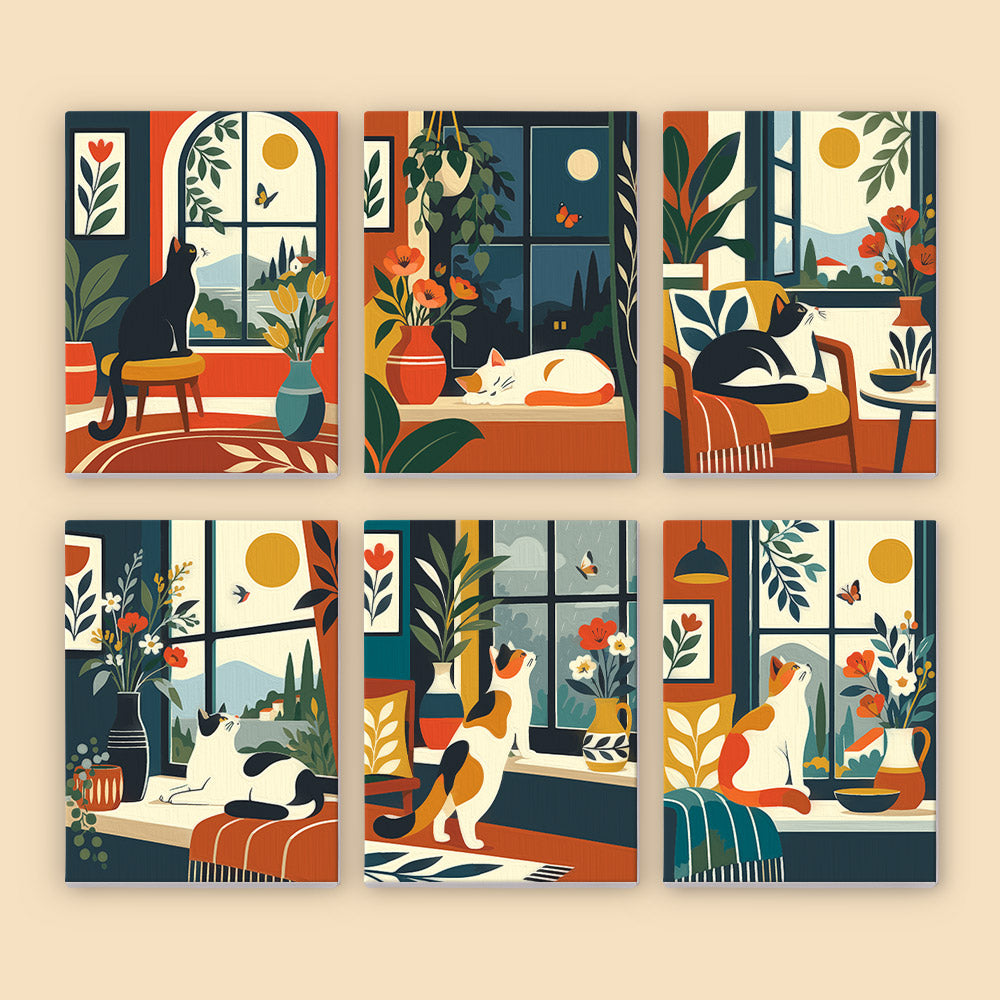 Cats by the Window mini paint by numbers – image 8