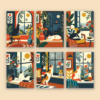 Cats by the Window mini paint by numbers – image 8