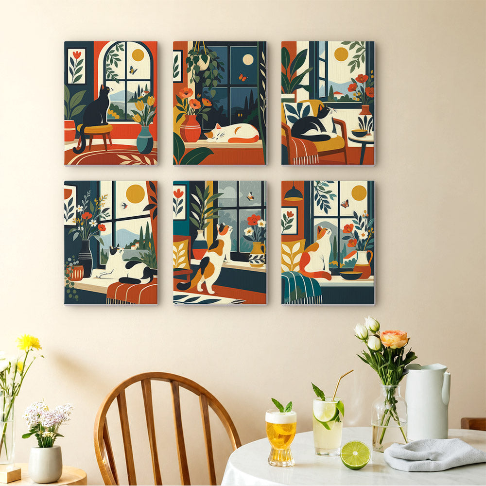 Cats by the Window mini paint by numbers – image 14