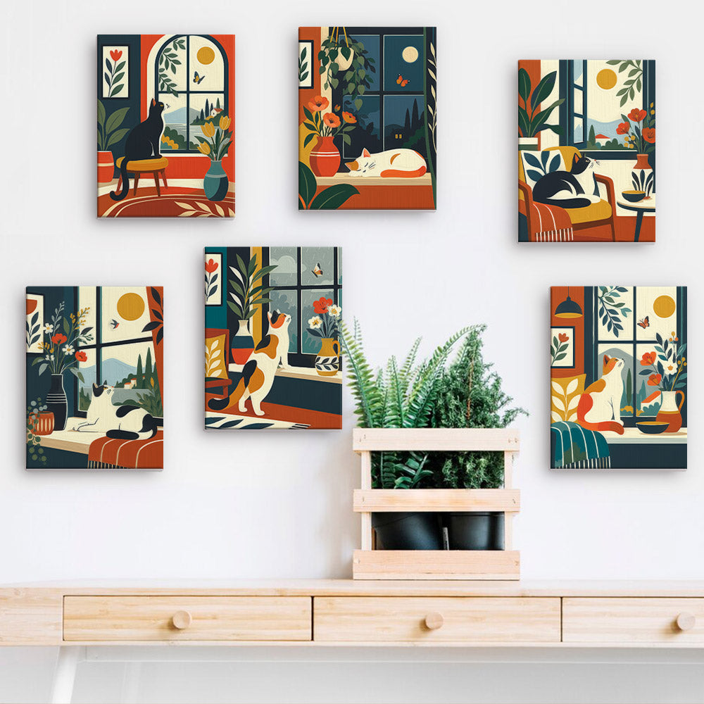 Cats by the Window mini paint by numbers – image 15