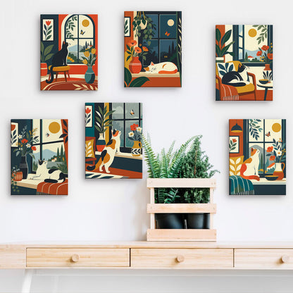 Cats by the Window mini paint by numbers – image 15