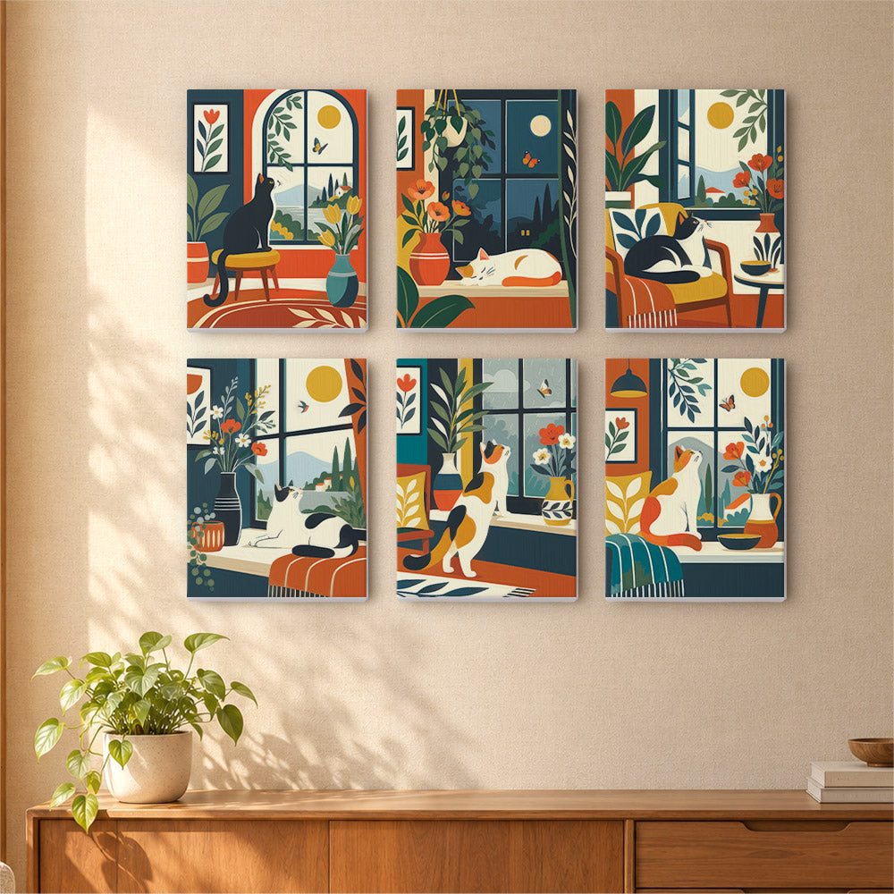 Cats by the Window mini paint by numbers – image 16