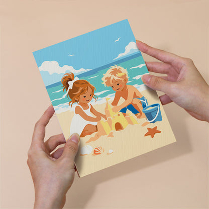 Children at the Beach mini paint by numbers – image 6