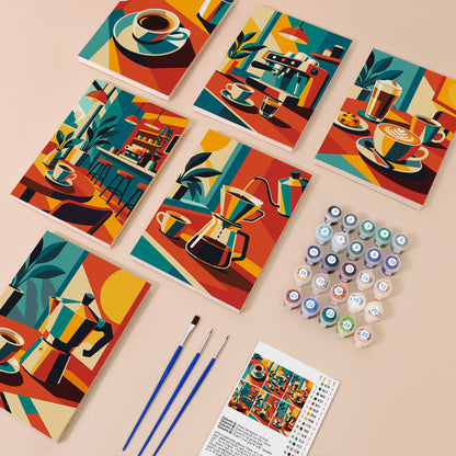 Geometric Coffee Moments mini paint by numbers – image 1