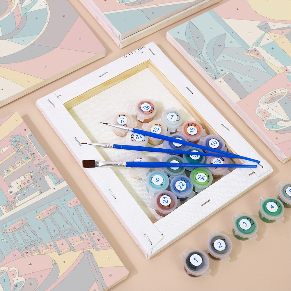 Geometric Coffee Moments mini paint by numbers – image 2