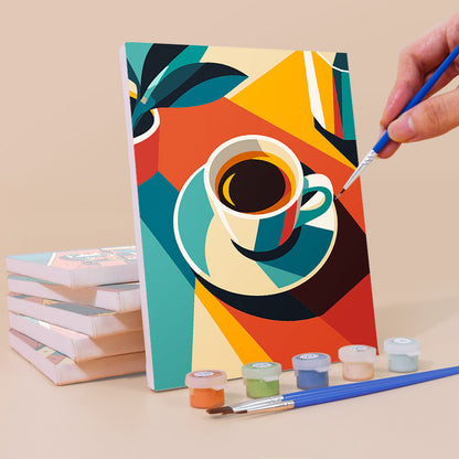 Geometric Coffee Moments mini paint by numbers – image 3