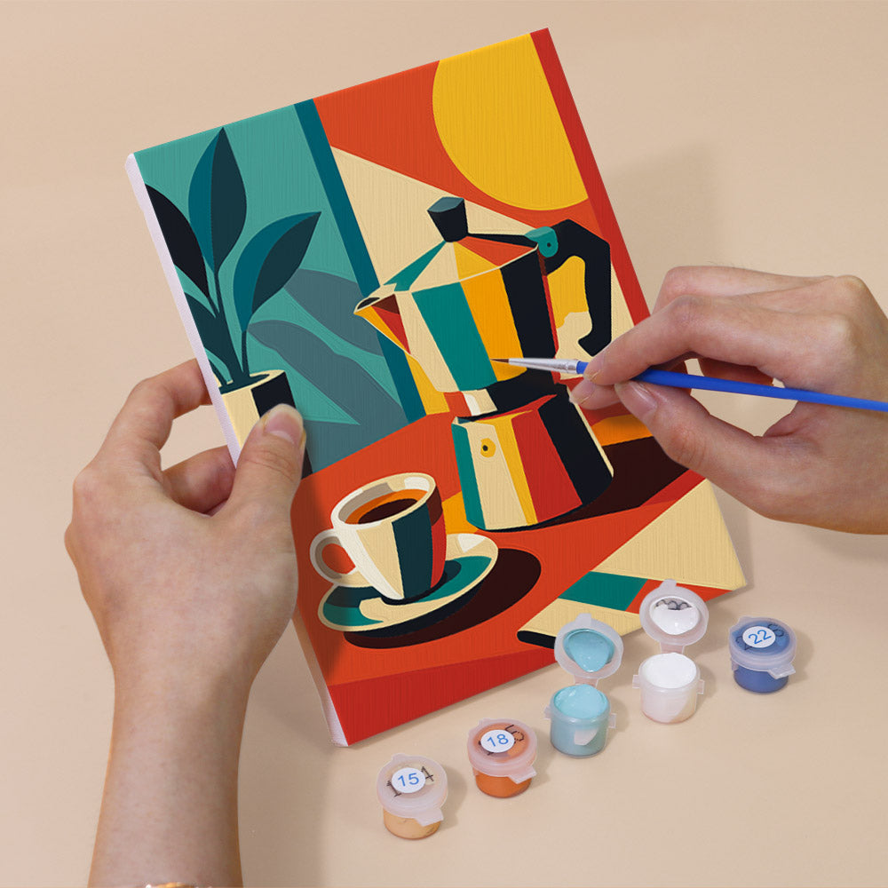 Geometric Coffee Moments mini paint by numbers – image 5