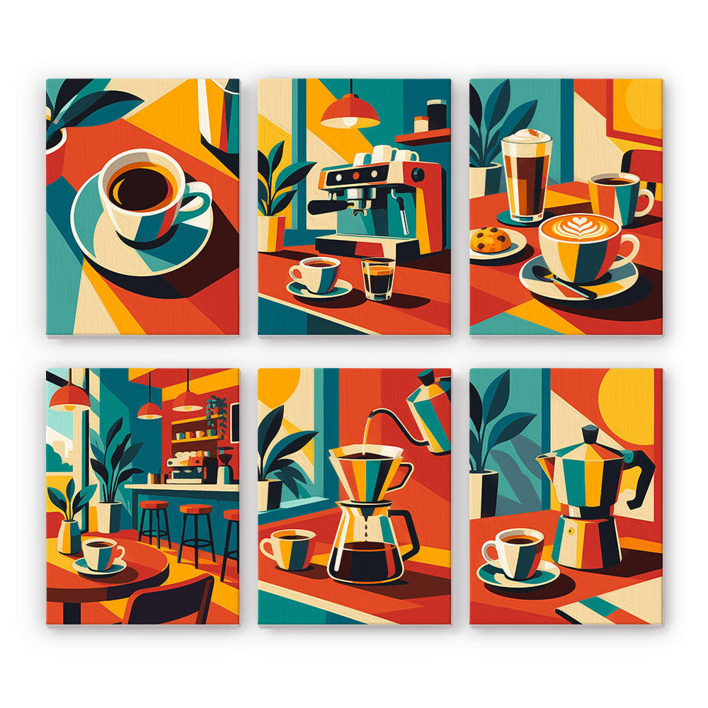 Geometric Coffee Moments mini paint by numbers – image 7