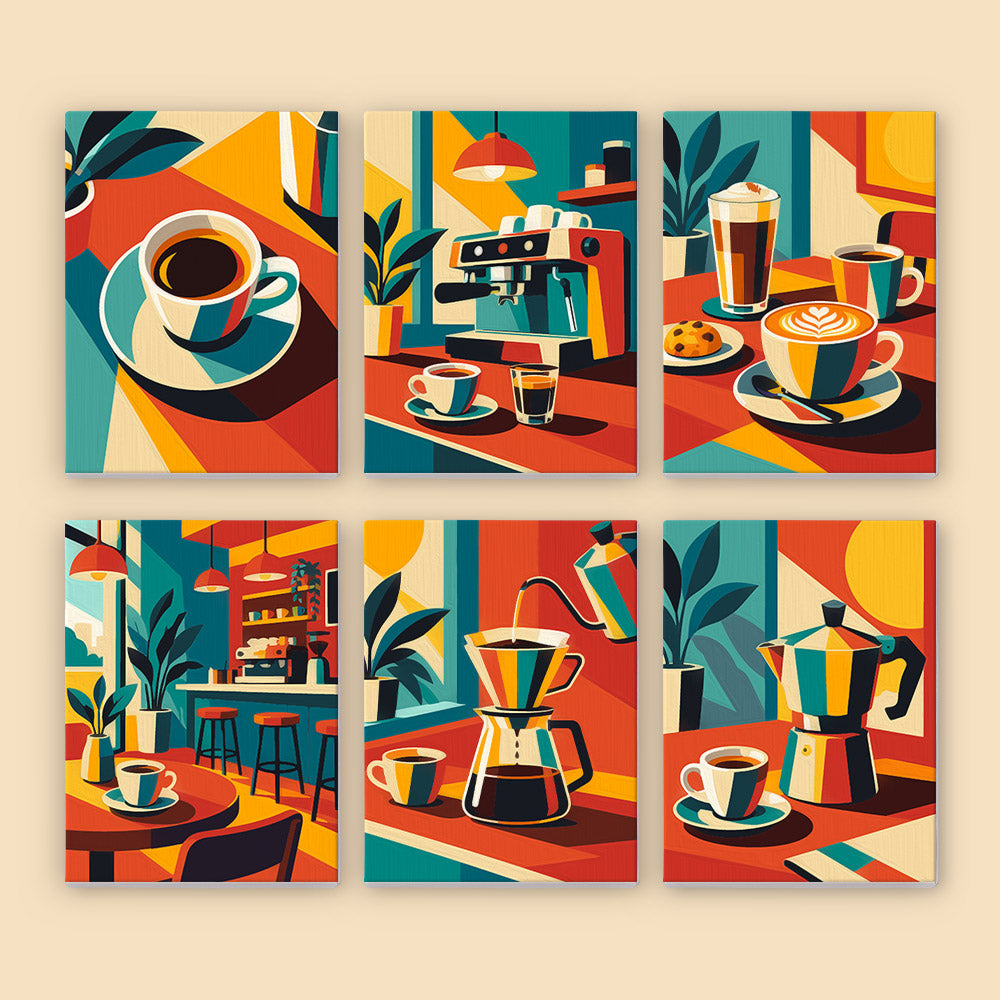 Geometric Coffee Moments mini paint by numbers – image 8