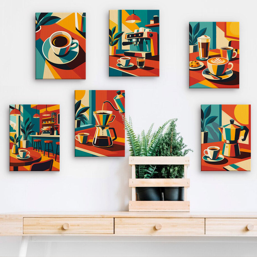 Geometric Coffee Moments mini paint by numbers – image 15