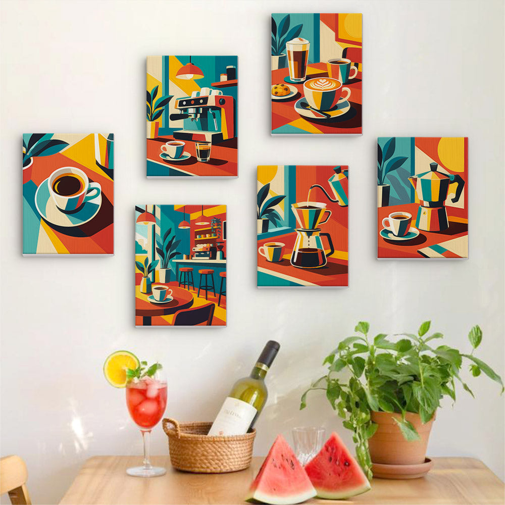 Geometric Coffee Moments mini paint by numbers – image 17