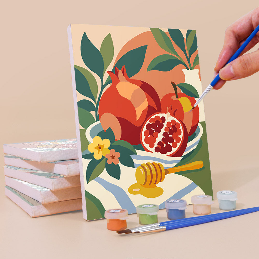 Pomegranates and Honey Jars mini paint by numbers – image 3