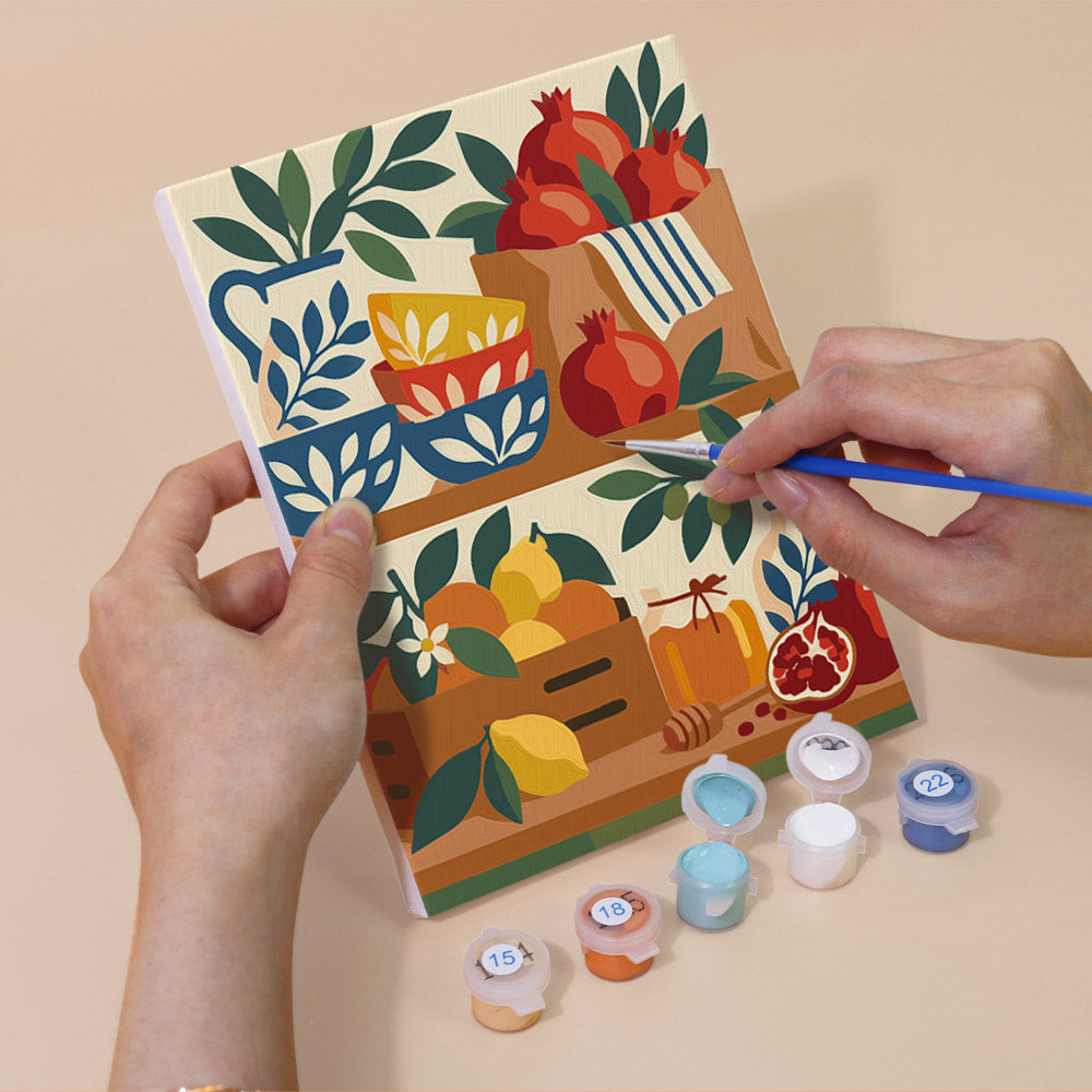 Pomegranates and Honey Jars mini paint by numbers – image 5