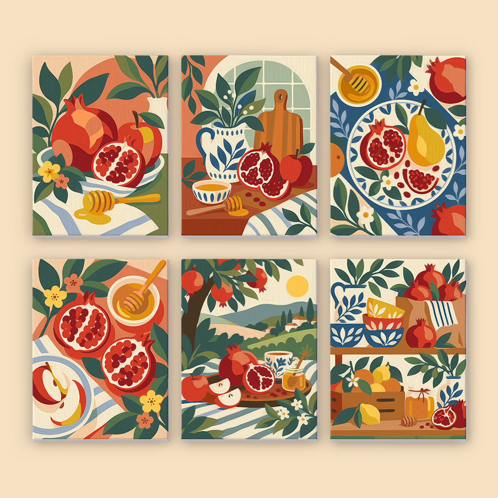Pomegranates and Honey Jars mini paint by numbers – image 8