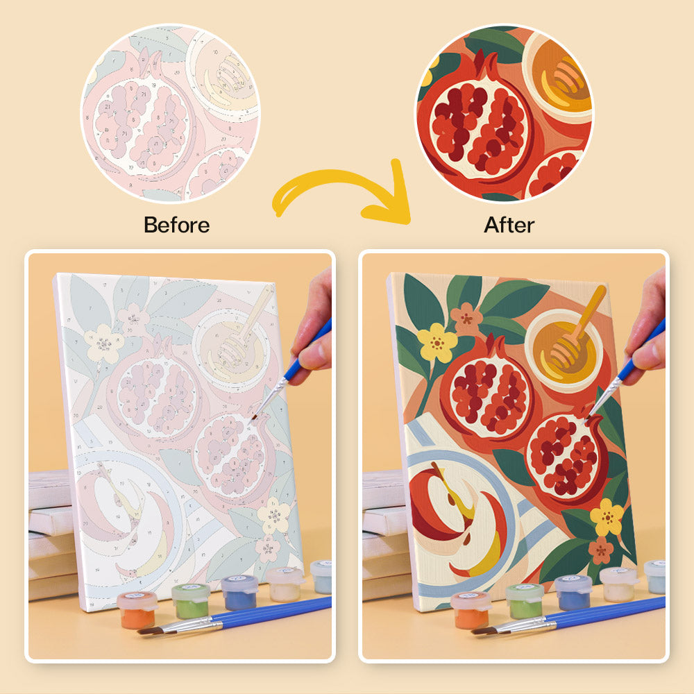 Pomegranates and Honey Jars mini paint by numbers – image 10