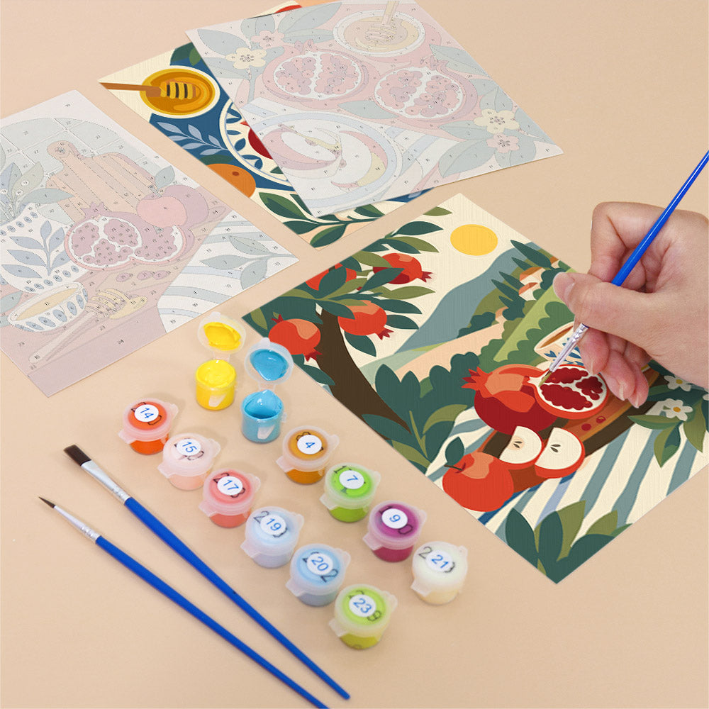 Pomegranates and Honey Jars mini paint by numbers – image 12