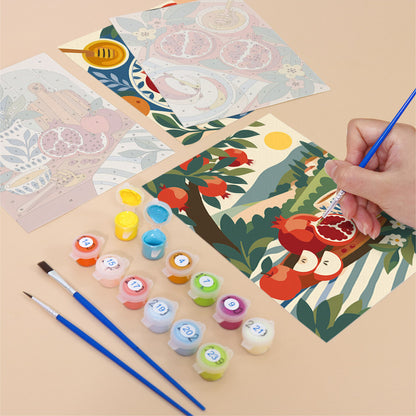 Pomegranates and Honey Jars mini paint by numbers – image 12
