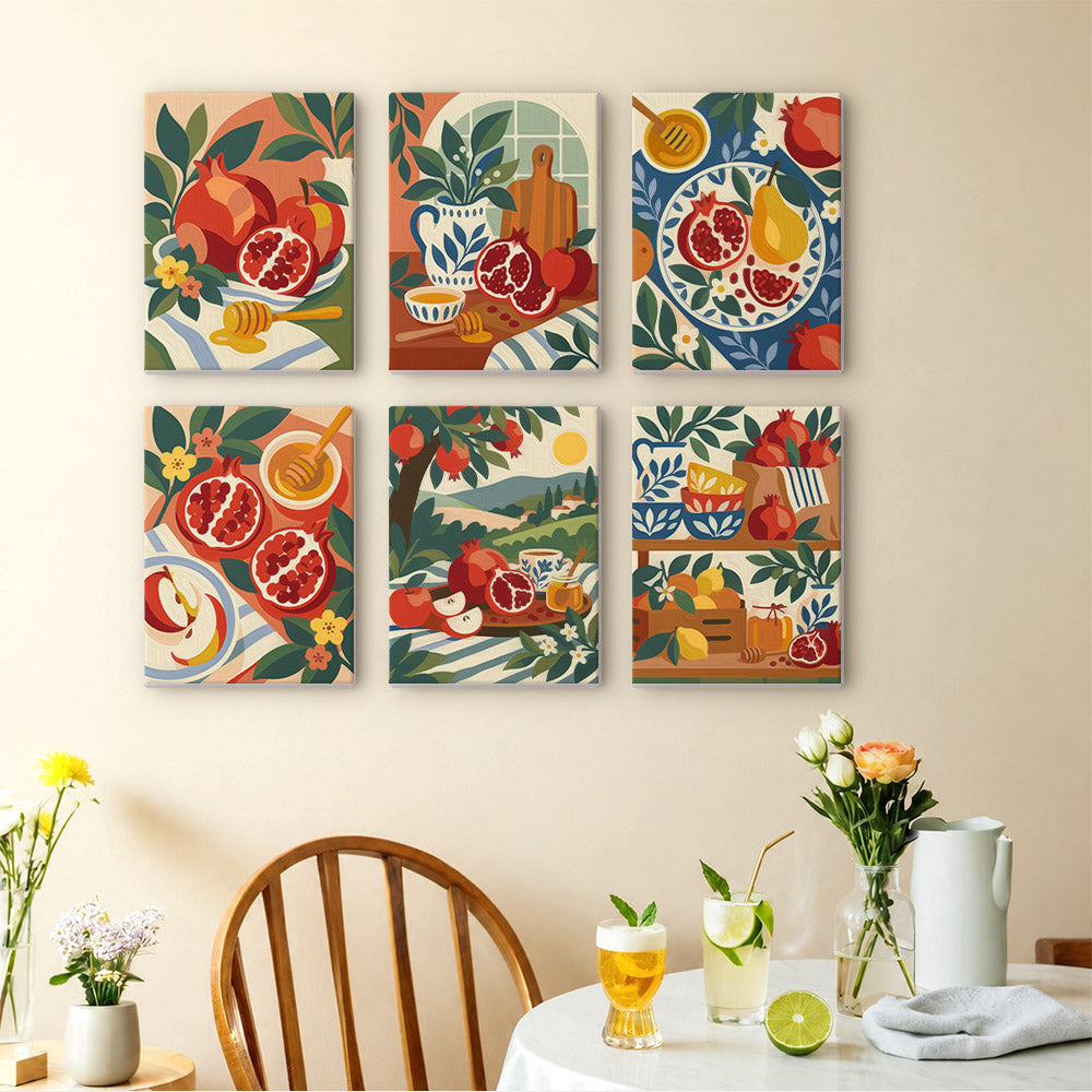 Pomegranates and Honey Jars mini paint by numbers – image 14