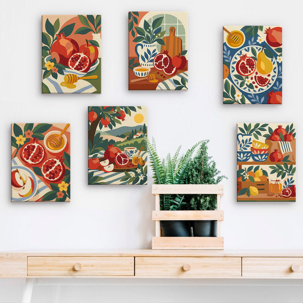 Pomegranates and Honey Jars mini paint by numbers – image 15