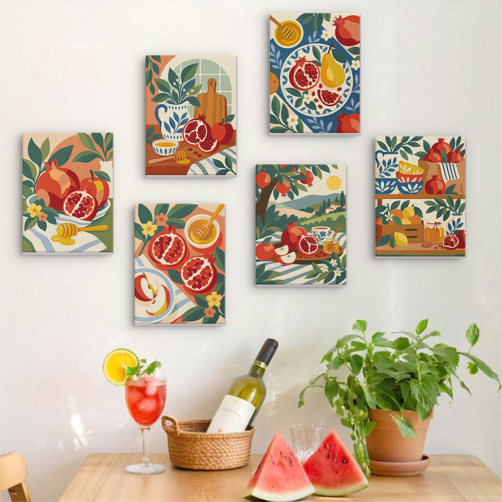 Pomegranates and Honey Jars mini paint by numbers – image 17