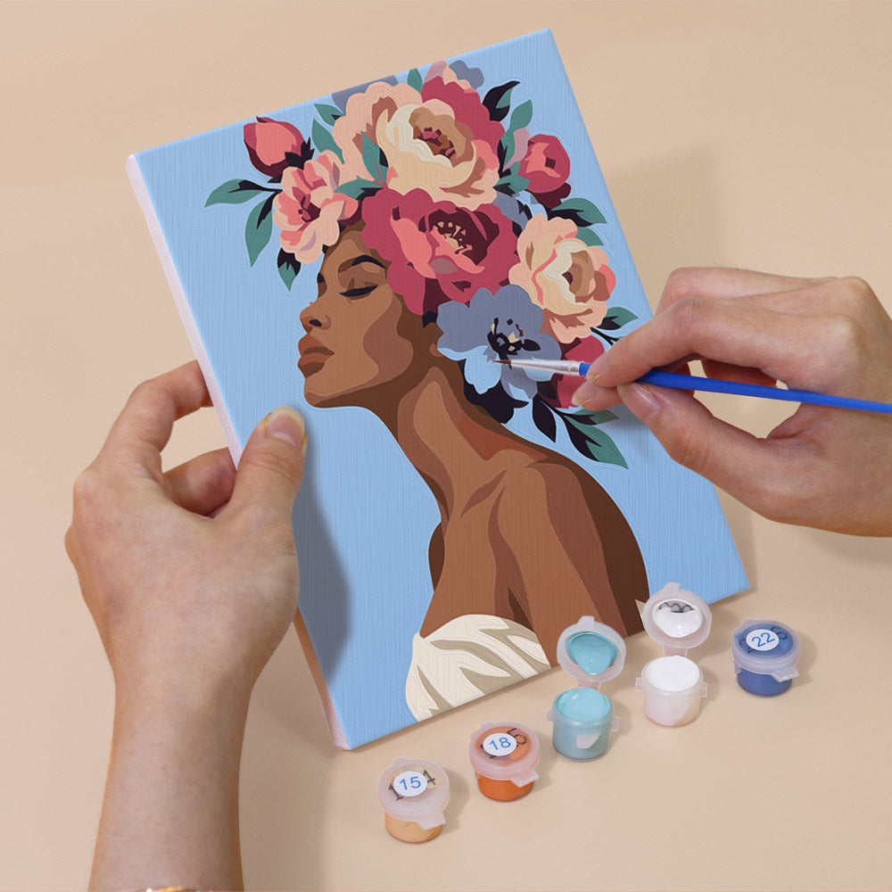 Peony-Crowned Dreamers mini paint by numbers – image 5