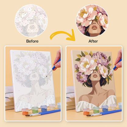 Peony-Crowned Dreamers mini paint by numbers – image 10