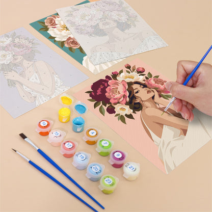 Peony-Crowned Dreamers mini paint by numbers – image 12