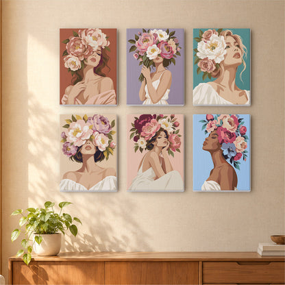 Peony-Crowned Dreamers mini paint by numbers – image 16