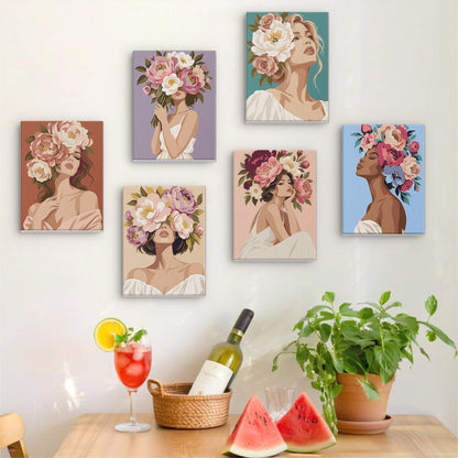 Peony-Crowned Dreamers mini paint by numbers – image 17
