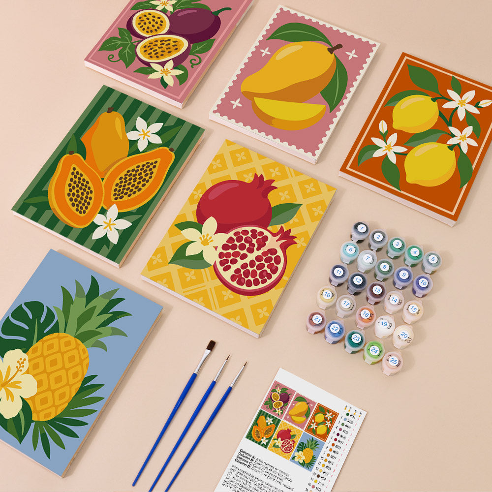 Tropical Fruit Prints mini paint by numbers – image 1