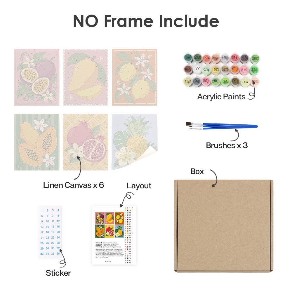 Tropical Fruit Prints mini paint by numbers – image 19