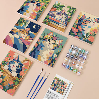 Colorful Cats mini paint by numbers – image 1