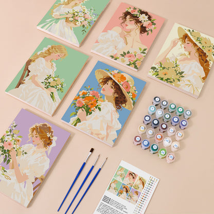 Ruffled Gowns and Garden Posies mini paint by numbers – image 1