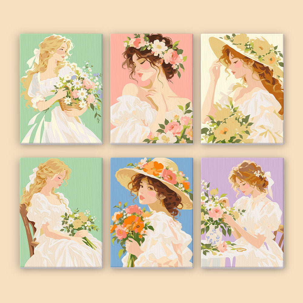 Ruffled Gowns and Garden Posies mini paint by numbers – image 8